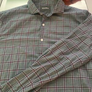 Grey/ Burgundy Plaid Bonobos Shirt